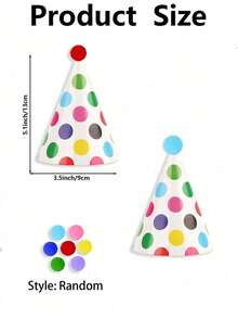 6pcs Paper Party Hats, Suitable For Theme Birthday Party Decoration, Birthday Photo Props, Party Decor, 1st Birthday Party Accessories, Party Favors, Birthday Gifts And DIY Crafts - Multicolor - View 7