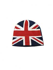2/1pc Unisex Union Jack Flag Jacquard Knitted Beanie Hat,Classic Street Style Winter Cap For Men&Women,For Daily Wear,Gift,Travel,Autumn/Winter - Flag Design - View 5