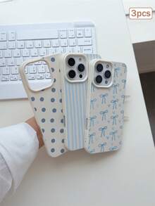 3件裝彩色印花元素 TPU 防震全包覆手機保護殼 精準保護套 適用於 Apple 11/12/13/14/15/16/17 Pro Max - 彩色 - 查看 5