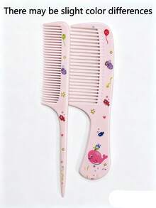 2pcs Portable Mini Combs, Cartoon Macaron Color Hair Brushes, Suitable For Braiding And Styling, Travel And Holiday Gifts, All Seasons - / - View 11