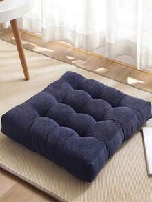 1pc Large 55CM Corduroy Chair Cushion Tatami Floor Mat Solid Color Square Thickened Quilted Seat Pad - Square Thick Seat Cushion - View 8
