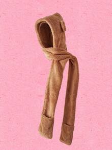 Popjeli 1pc Daily Solid Warm Bear Winter Hat Cute - Camel - View 8