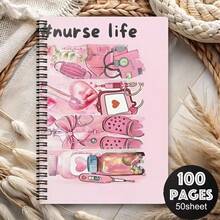 1pc Nurse Spiral Notebook Journal, Aesthetic Medical Theme Notebook, Perfect Gift For Nurses, Doctors And Medical Students, Ideal For Nursing And Medical Professionals To Organize And Store, Great Choice For Nurse Day And Graduation Gifts - One Book (50 Pages, 100 Pages) - View 10