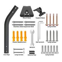 1pc Gen3 V3 Adjustable Curved Pipe Mounting Bracket, Universal Heavy Duty Wall Support Bracket, Outdoor Boat Roof Wall Hook, Easy Installation Multi-Purpose Fixing Bracket - A - View 12