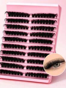 Lông mi giả chùm Wispy 10 hàng, nối mi sợi đơn DIY, lông mi giả xốp tái sử dụng tại nhà - D - Xem 7