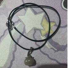 Halloween Pumpkin Witch Hat Black Leather Cord Necklace - Multicolor - View 5
