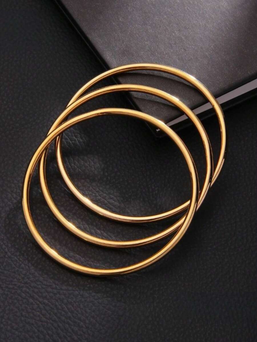 10pcs 30-60mm Large Steel Round Ring Gold Plated Pendant Base Earring Making Materials Connector