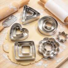 15pcs Mini Stainless Steel Cookie Cutters, Kitchen Baking Tools, Includes Round, Flower, Triangle, Heart, Square Shapes, For Making Mini Cookies, Vegetables, Fruits, Suitable For Christmas Pastry Decoration, Christmas Gift - View 4