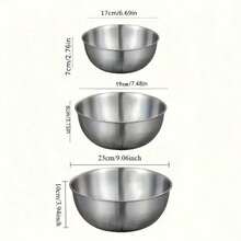 1 Piece/Set Of 3 Stainless Steel Mixing Bowls - Durable And Versatile Kitchen Bowls Suitable For Cooking, Baking, And Serving Food. - Multicolor - View 4