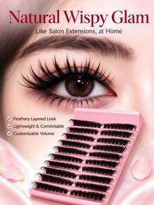Lông mi giả chùm Wispy 10 hàng, nối mi sợi đơn DIY, lông mi giả xốp tái sử dụng tại nhà - D - Xem 4