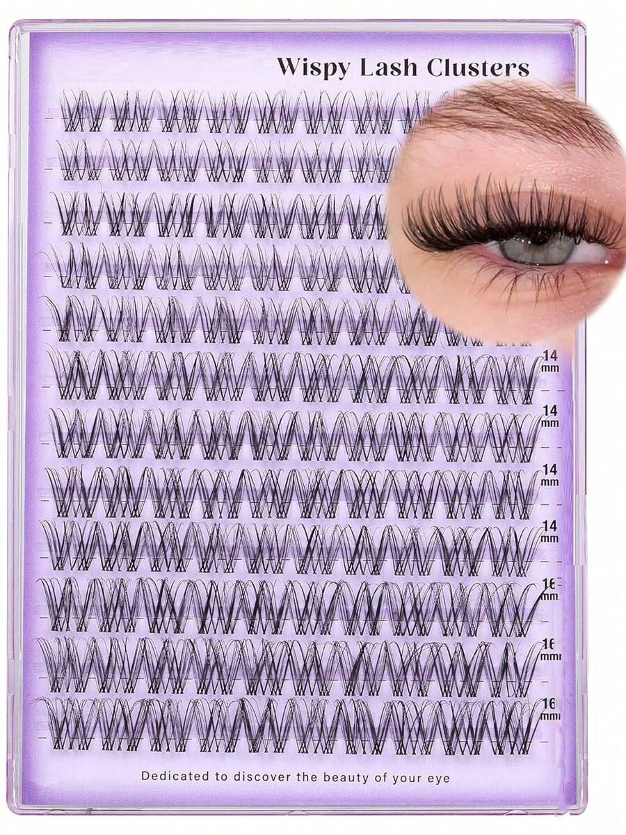 120 Clusters Invisible Band Lash Clusters Kit Wispy Natural Cluster ...