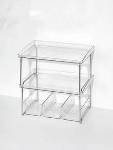 Rak Penyimpanan Lipat Transparan Multifungsi, Cocok untuk Meja Dapur, Tempat Gelas, Rak Bumbu, dan Penyimpanan Kamar Mandi, Juga Rak Penyimpanan Praktis, Pengatur, Rak Penyimpanan Dapur, Aksesori Dapur, dan Rak Sepatu untuk Meja Kantor dan Kamar Mandi - MultiWarna - View 2
