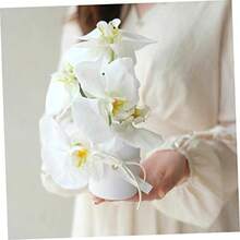 4/10 Pcs White Round Floral Box, Fresh Flower Packaging Small Box, Valentine's Day Fresh Flower Packaging Small Bucket, Handheld Flower Bucket Mini Hug Bucket - White - View 9