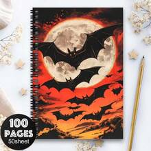 1pc Gothic Spiral Notebook - A5-Sized Spooky Jack-O-Lantern & Glowing Eyes Design - Pages For Journaling, Planner - Mini Travel Journal - Halloween Gift For Women, Girls, Gothic Decor - Spiral Bound Planner & Organizer - One Book (50 Pages, 100 Pages) - View 11