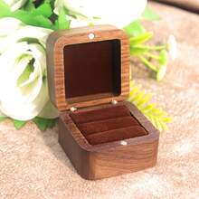 Kotak Cincin Lamaran Kayu Kenari Hitam Amerika Utara Solid 55mm, Kotak Cincin Pasangan, Kotak Penyimpanan Kemasan Kayu, Kotak Hadiah Cincin Berlian, Cocok Untuk Kemasan Hadiah, Dapat Menyimpan Perhiasan Kecil - Kotak Satu Ukuran Cocok untuk Semua - View 10