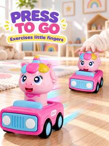 Baby Press To Go Car Toys For Toddlers,Push & Go Friction Powered ...