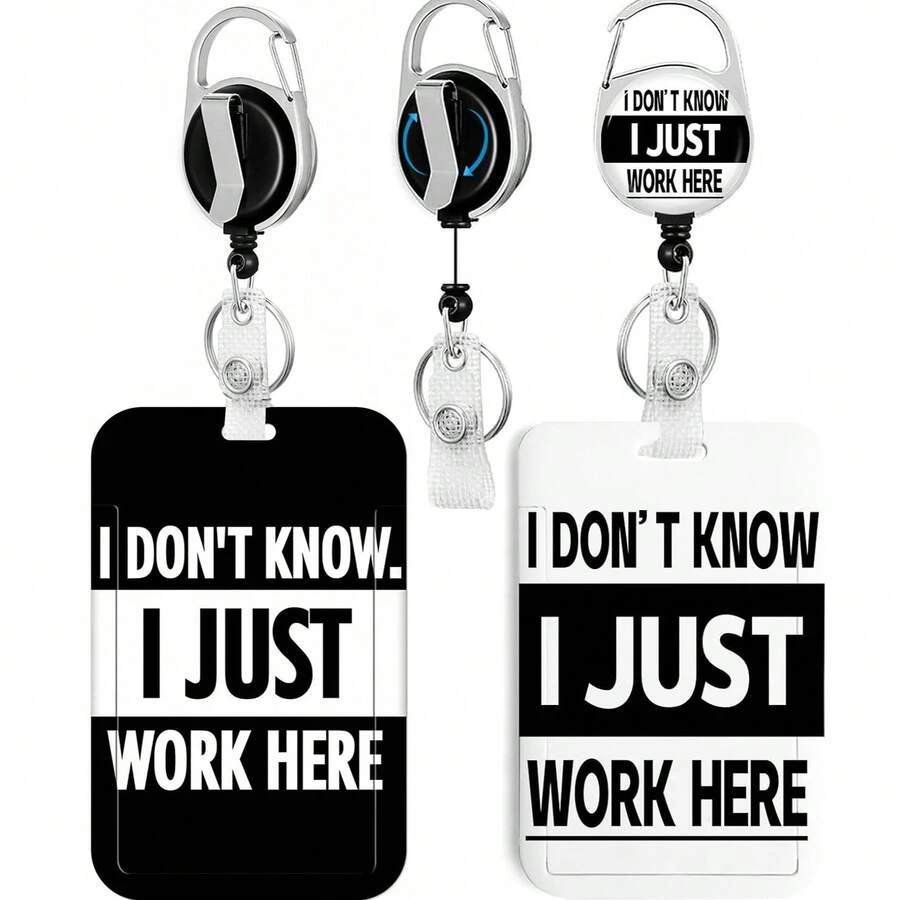 Retractable Badge Holder, Fun Name Tag ID Card Holder, Heavy Duty Vertical Card Protector, Suitable For Workplace, Office, Nurses, Students, Teachers And Unisex - Multicolor - View 1