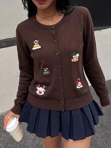 Women Cardigans - Brown - View 2