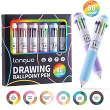 60/120 Colors Retractable 10‑In‑1 Multicolor Ballpoint Pen Set, 0.8mm Bullet Tip Smooth Writing Retractable Colorful Pens, For School Office Journal Stationery - Sets - View 9