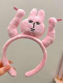 MESHUOKAI 1pc Pink Rabbit Ear Hair Scrunchie, Fun, Photography, Spring/Summer/Autumn/Winter New, Headband, Beauty, Home, Hair Accessory, Cute, Party, Home - Multicolor - View 9