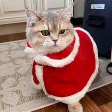 1PC Pet Supplies Christmas Cat Dog Cape New Year Pet Costume Photo Props - Red - View 3