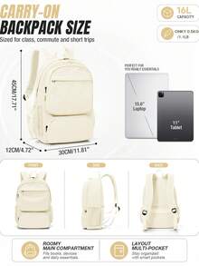 Waterproof Fabric Multifunctional Backpack, Multi-Pocket Layered Storage Large Capacity Laptop Bag, Unisex Commuter Business Travel Campus Wear-Resistant School Bag - Multicolor - View 10