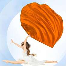 1pc Outdoor Worship Dance Flag With Extendable Rod, Church Praise Prophetic Flag, Solid Sunset Flag For Belly Dance Costume, Dance Prop With Sequin Sari Skirt For Halloween, Rave, Carnival, Stage, Festivals, Parties - Multicolor - View 18