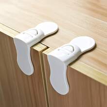2/4/6/8/10pcs Baby Right Angle Drawer Lock Anti-Pinch Baby Cabinet Lock No Drill Snap Lock - White - View 5