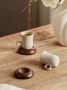 1 Set Vintage Ceramic Tea Cup & Coffee Cup Espresso Cup And Saucer Set, Turkish Tea Cup, Tea Tasting Cup, Suitable For Afternoon Tea, Coffee Corner, Hotel, Restaurant, Home Use Tea Cup, Cup, One Cup Of Coffee - Multicolor - View 3