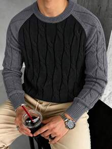 1pc Men's Soft Knit Sweater, Casual Knit Top For Autumn/Winter, Daily Commute, Shopping, Outdoor, Versatile - Multicolor - View 1
