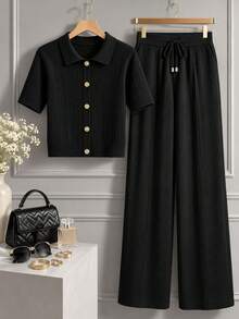 Women Sweater Co-Ords - Black - View 1