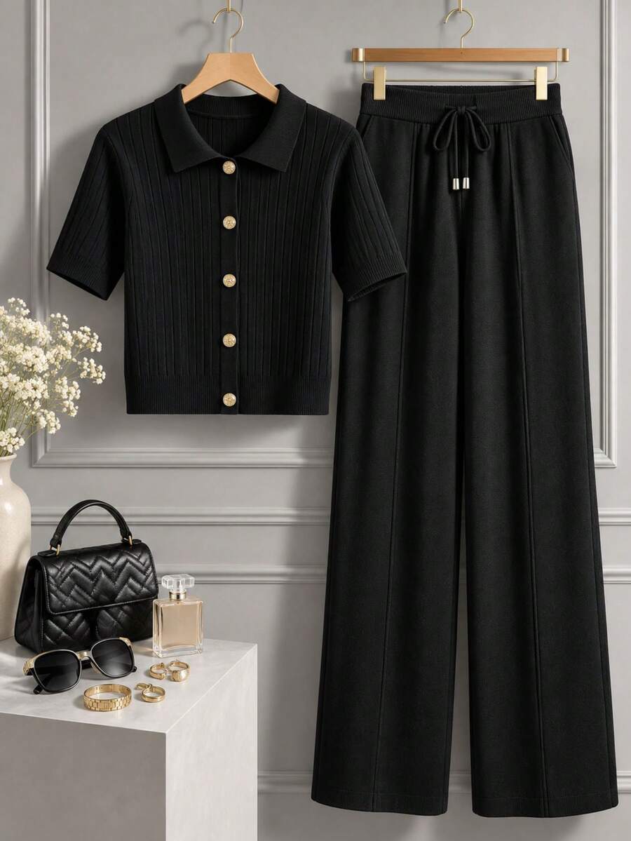 Women Sweater Co-Ords - Black - View 1