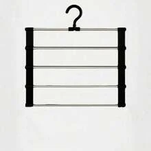 1PC/2PCS Foldable Multi-Layer Pants Hanger, Space-Saving Folding Trapezoid Clothes Rack, Closet Storage Organizer, Anti-Slip Multi-Bar Garment Organizer, Anti-Wrinkle Closet Hanging Rack, Suitable For Jeans, Leggings, Trousers And Loungewear - Multicolor - View 14
