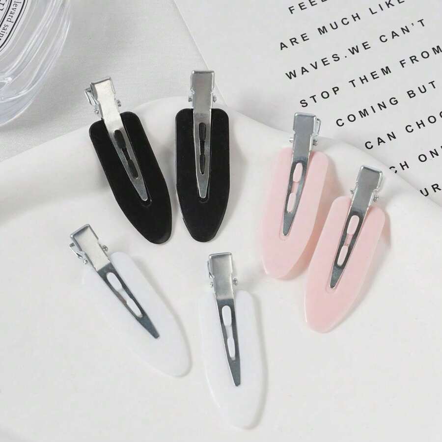 12/20/48 Pcs No Crease Hair Clips, Seamless Alligator Clips For Hair Styling, Makeup, Salon, DIY Craft, Wave Bangs, Gift Set, Black/Pink/White - Multi-color #CreamyGold - View 1