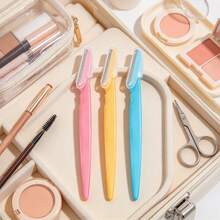 4pcs Eyebrow Grooming Set, Facial & Body Hair Removal Blades And Razors, Multi-Functional Beauty Grooming Tools, Suitable For Beauty Salon, Skincare And Travel Essentials, Makeup Accessories - Multicolor - View 3