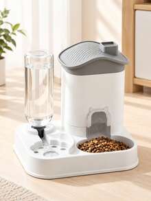 Pet Feeding And Watering Station, Large Capacity Cat Food And Water Set, Dry And Wet Separation Easy To Clean, Suitable For Cats And Small Dogs, Multi-Pet Feeding, Perfect For Travel And Home Use - Large Capacity - View 1