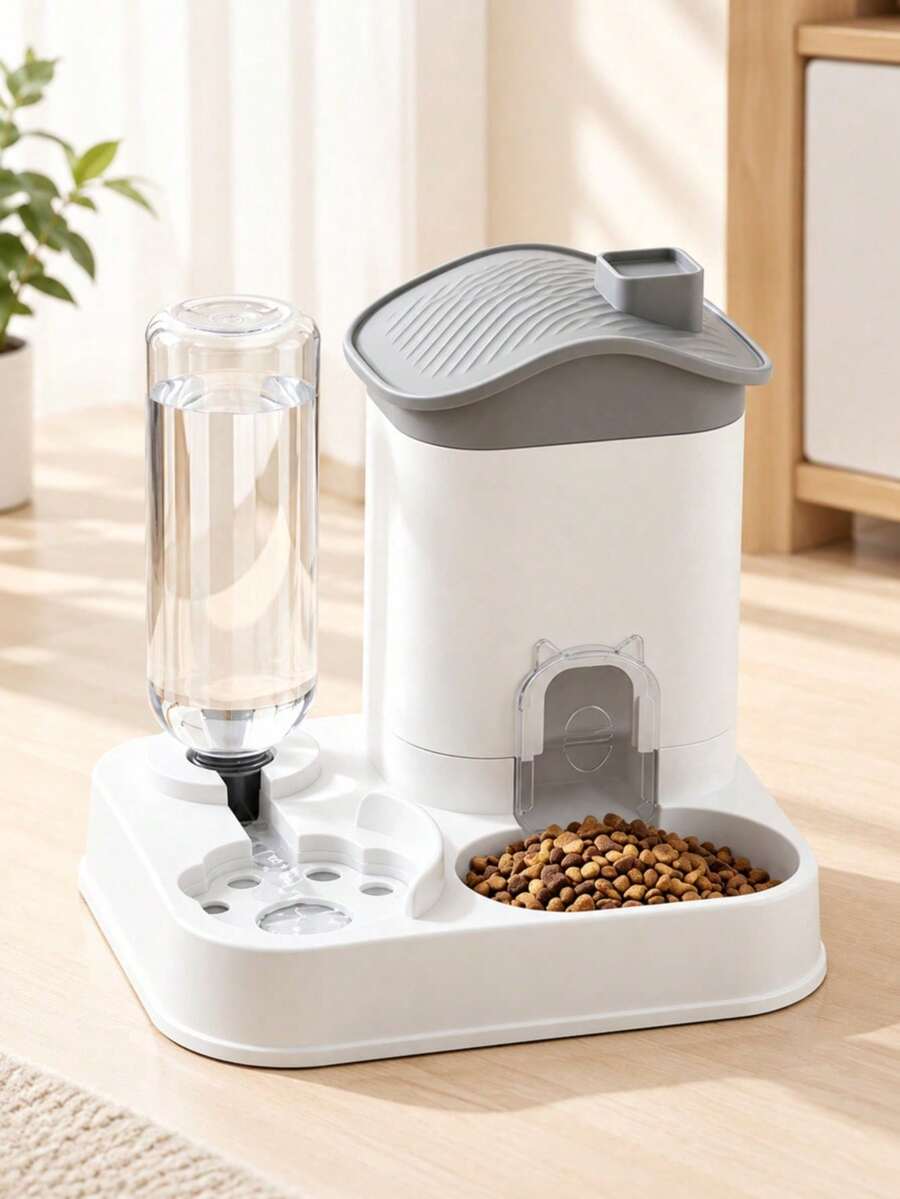 Pet Feeding And Watering Station, Large Capacity Cat Food And Water Set, Dry And Wet Separation Easy To Clean, Suitable For Cats And Small Dogs, Multi-Pet Feeding, Perfect For Travel And Home Use - Large Capacity - View 1