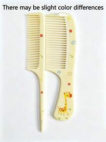 2pcs Portable Mini Combs, Cartoon Macaron Color Hair Brushes, Suitable For Braiding And Styling, Travel And Holiday Gifts, All Seasons - / - View 13