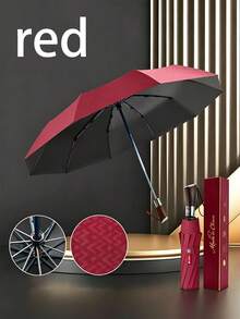 1pc Folding Umbrella - UPF50+ Sun Protection & Rainproof, Wind-Resistant Reinforced Ribs, One-Touch Automatic Open/Close, Portable Design; Suitable For Business, Outdoor Travel, Commuting, Beach And Camping; Unisex, Protection For Hot Weather, Large Wind-Resistant Canopy, Durable And Sturdy; Perfect For Summer Vacation And Back To School Season - Multicolor - View 11