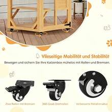 YODOLLA Outdoor Cat House With Waterproof Roof & 4 Levels (180 Cm) - Beige - View 5