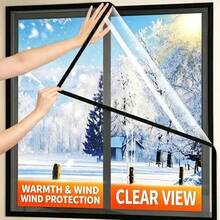 Window Insulation Film, Single Pack, Thickened Transparent Window Seal Film, Winter Windproof Cold-Proof Anti-Frost Warm Film For Window Balcony - A - View 2