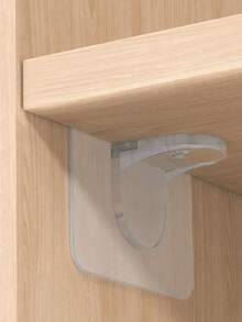 30 piezas Clavijas de soporte para estantes, Clips adhesivos para estantes, Clavijas para estantes de gran resistencia, Adecuados para gabinetes de cocina, estanterías, armarios, Fijadores transparentes para estantes de gabinete, Para uso doméstico - transparente - Ver 3