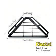 Kitchen Sink Triangle Drain Rack + 2 Hooks, Kitchen Storage Rack, No-Drill Installation ABS Cloth, Sponge Drain Rack Storage Rack, Multi-Function Drain Rack (Black, Gray, White) - Multicolor - View 2