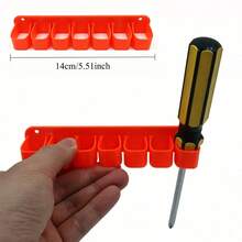 1pc Wall Mounted Tool Organizer Holder, Plastic Tool Storage Rack, Drill Mounted Multi-Slot Hand Hardware Tool Storage Bracket For Screwdrivers, Pliers, Wrenches, Workshop, Garage, Tool Room Storage, Home Improvement Tool Organizer - A - View 5