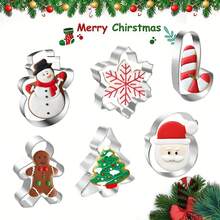 6pcs Stainless Steel Christmas Cookie Cutter Set,Baking Molds For Cake Dessert Biscuits Waffles Pastry,Ideal For Home Kitchen Party Xmas Holiday DIY Baking,Christmas Decorations - View 9