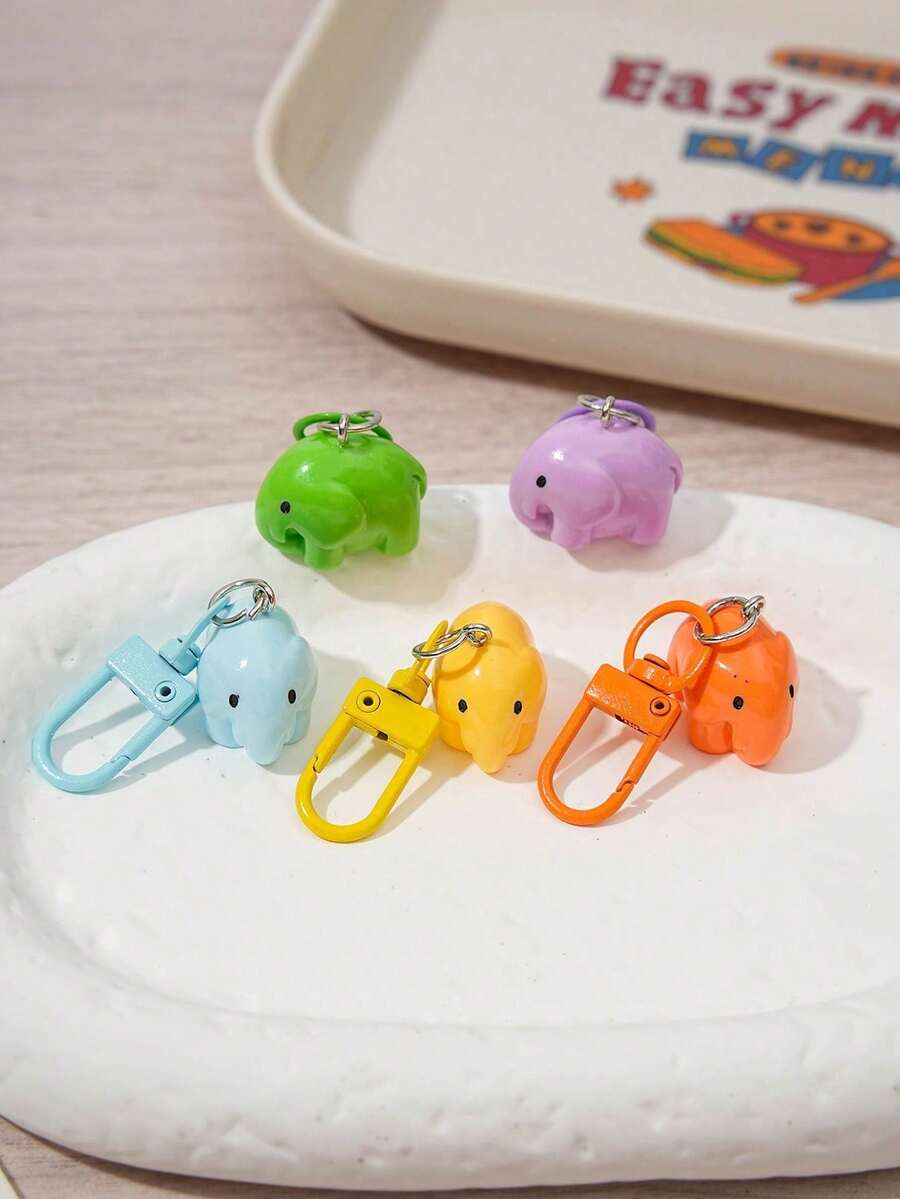 Cute Colorful Elephant Keychain, Resin Small Elephant Bag Charm, Quick Release Backpack Pendant Decoration, Sweet Little Gift For Girls And Teenagers - Elephant Pendant - View 1