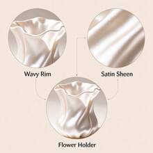 3D Printed Silk Texture Makeup Brush Holder, Flower Shape Cosmetic Organizer, Decorative Pen Holder For Vanity Desk Bathroom Home Decor - Multicolor - View 5