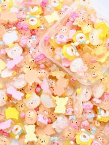 10/20/30pcs Transparent Cute Rabbit & Bear Resin DIY Pendant Accessories, Random Assorted, Suitable For DIY Jewelry, Hair Clips, Scrapbooking, Phone Cases And Jewelry Making Decoration Materials - Mini Animal Series - View 6