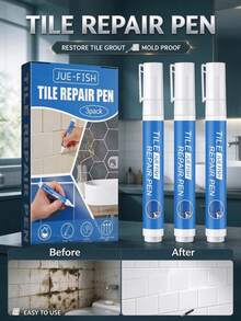 Ceramic Tile Grout Repair Pen, Waterproof And Anti-Mold Tile Marker Pen For Bathroom, Floor And Home Tile Renovation, Restore And Beautify Tile Grout - A - View 2