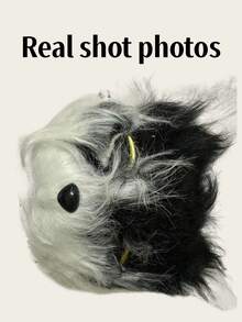 1pc Realistic Fluffy Cat Half Face Mask, Stage Costume Cosplay Prop Fox Mask - Multicolor - View 7